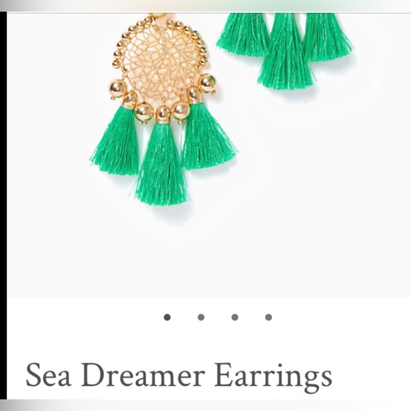 NWT Lilly Pulitzer Sea Dreamer Earrings Botanical Green Statement earrings - Picture 6 of 8